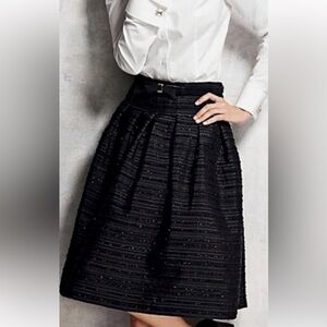Talbots Black Textured A-Line Skirt
